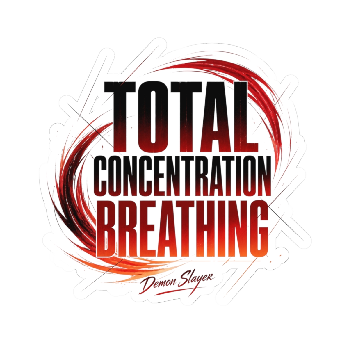 Demon Slayer "Total Concentration Breathing" Sticker - Official Stickers merchandise