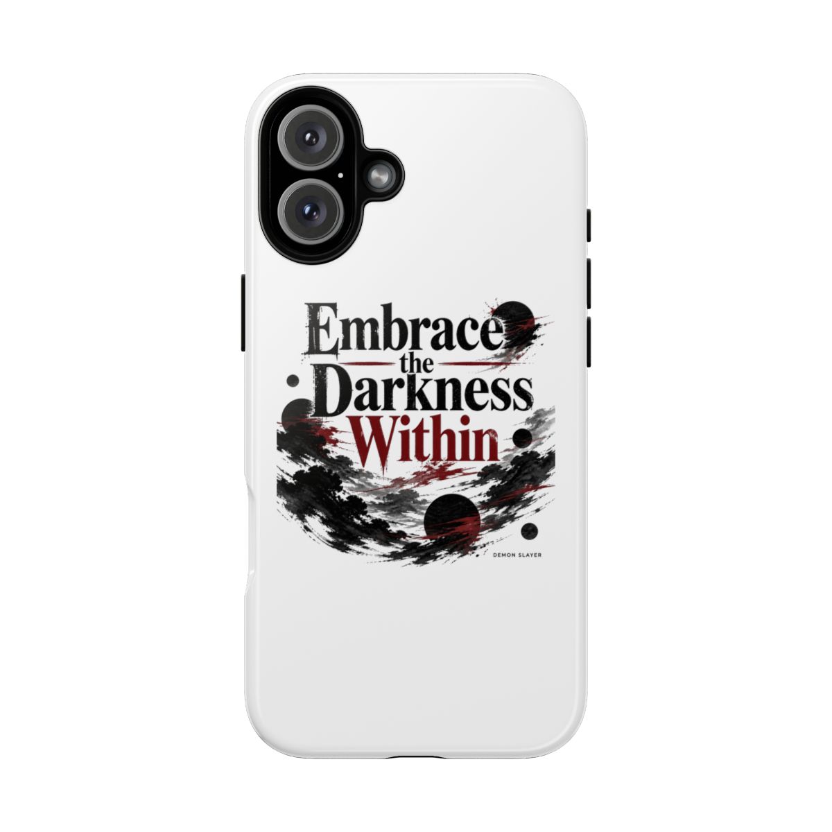 Demon Slayer "Embrace the Darkness Within" Phone Case - alternate angle 2, merchandise