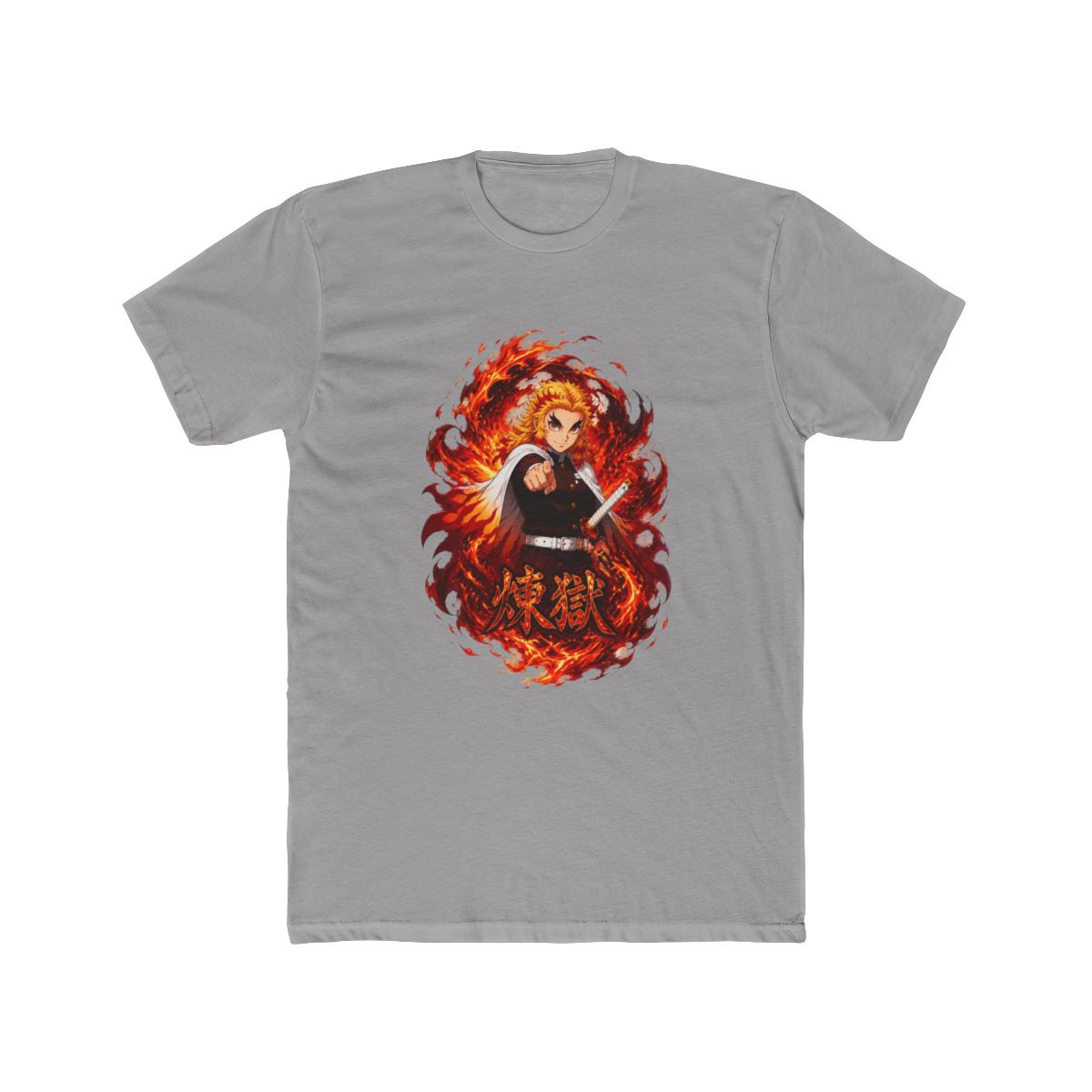 Demon Slayer: Kimetsu No Yaiba Rengoku Flame Dark Wash T Shirt