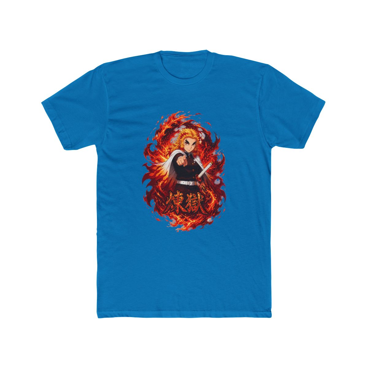 Demon Slayer: Kimetsu No Yaiba Rengoku Flame Dark Wash T Shirt - alternate angle 5, merchandise