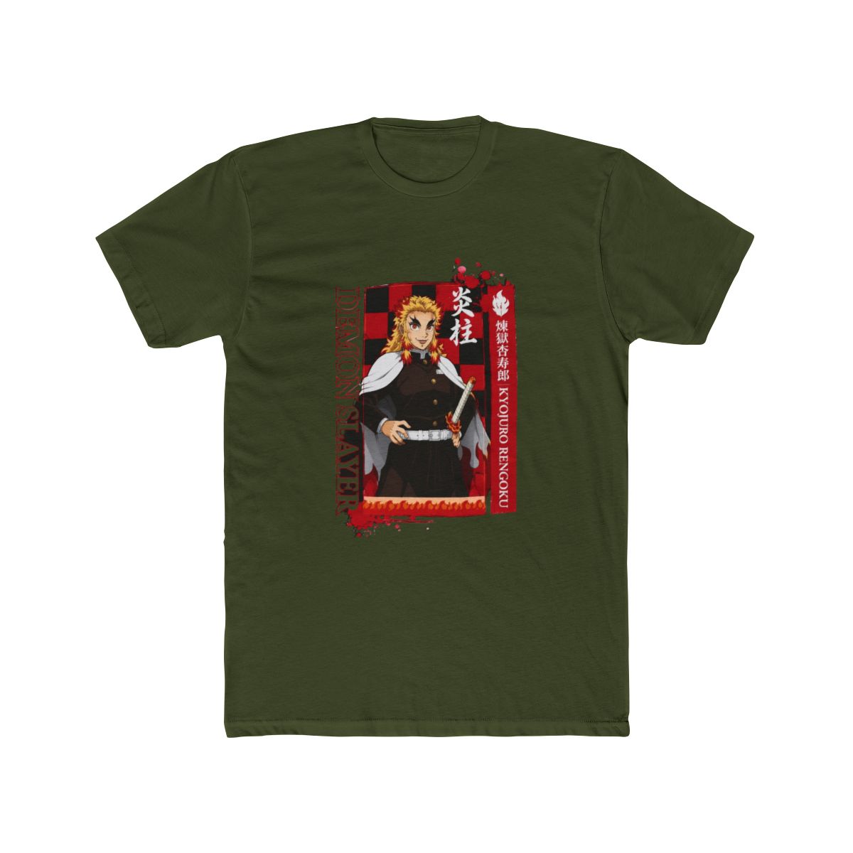 Demon Slayer: Kimetsu No Yaiba Rengoku Portrait T Shirt - alternate angle 3, merchandise