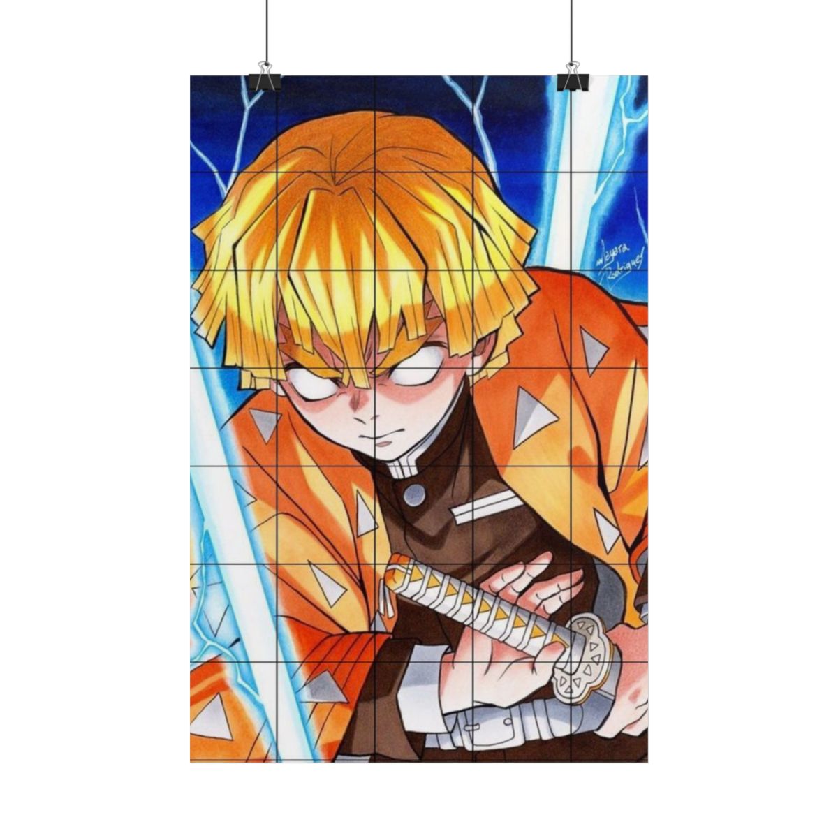 Zenitsu Lightning Sword rolled poster | Anime Demon Slayer wall art Demon Slayer