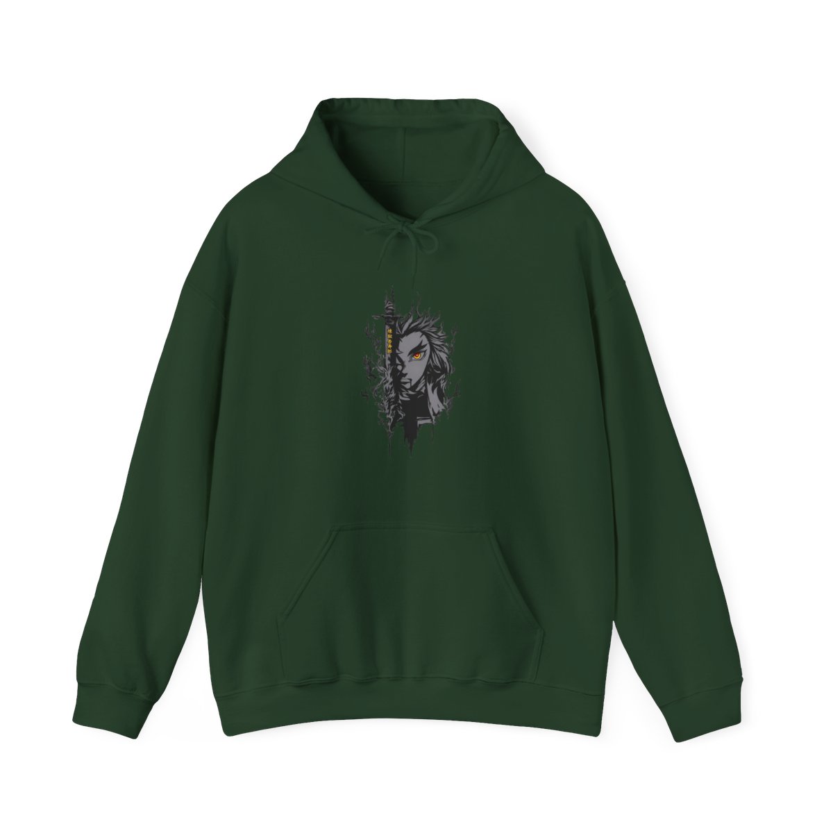 Kyojuro Rengoku Flame Hashira Demon Slayer Grey Hoodie - alternate angle 5, merchandise