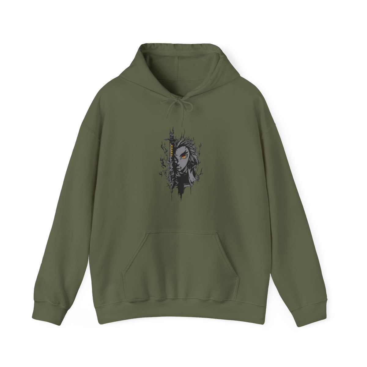 Kyojuro Rengoku Flame Hashira Demon Slayer Grey Hoodie - alternate angle 4, merchandise