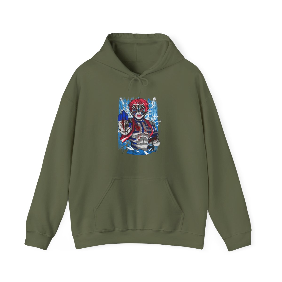 Akaza Demon Slayer Hoodie Upper Moon Zero Form - alternate angle 5, merchandise