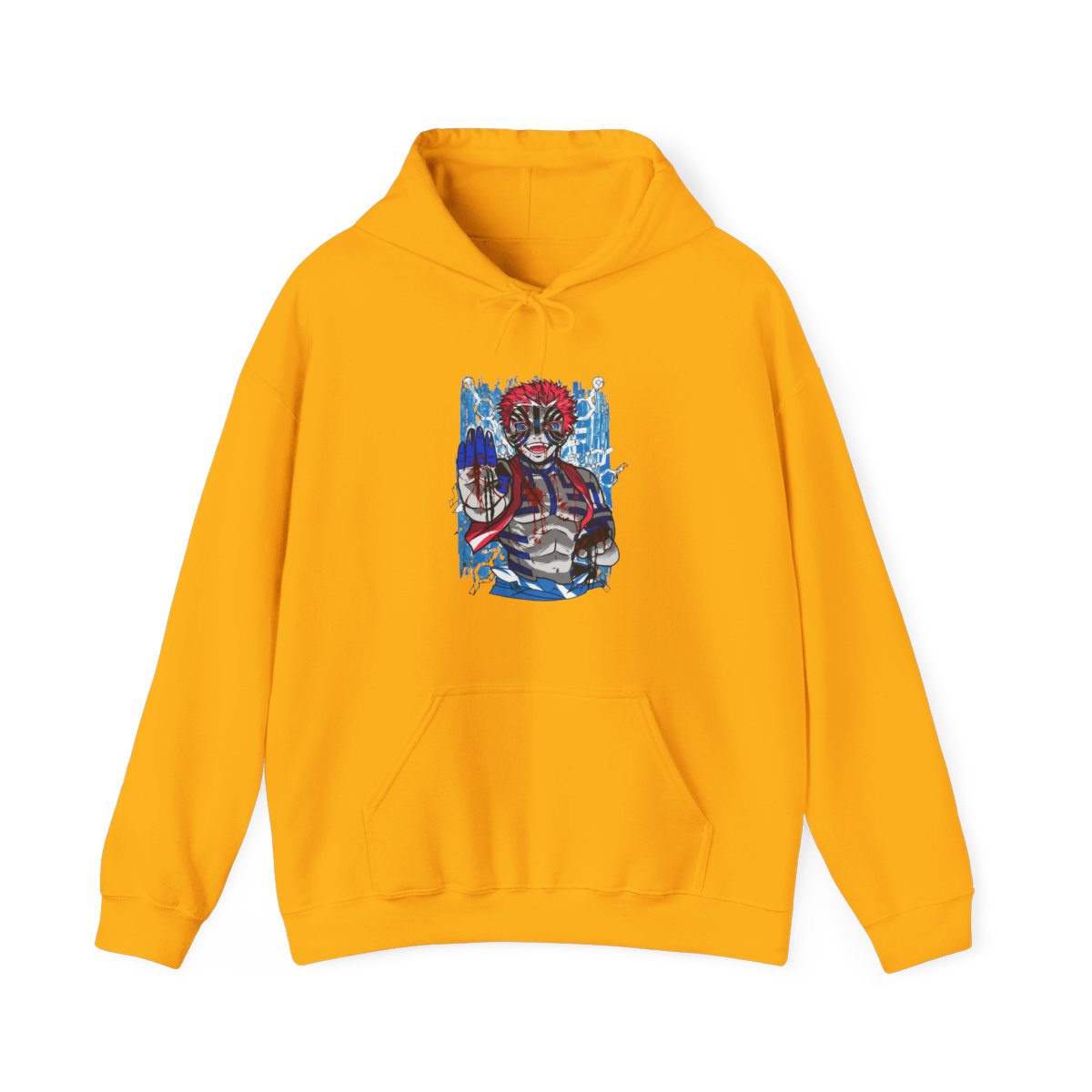 Akaza Demon Slayer Hoodie Upper Moon Zero Form - alternate angle 3, merchandise