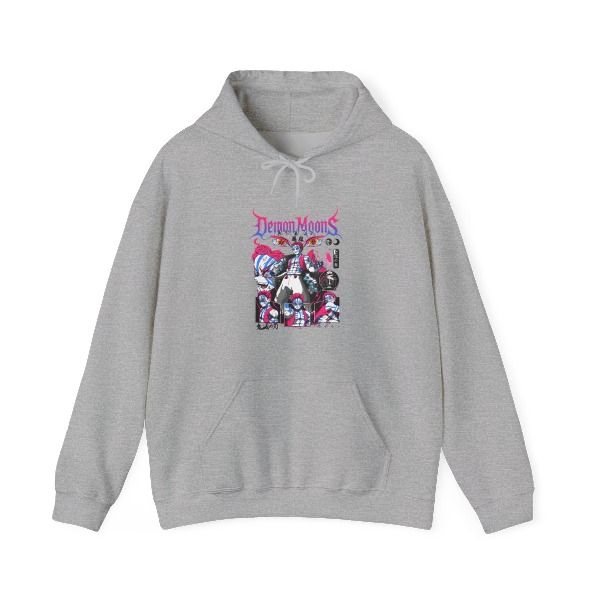 Akaza Demon Slayer Hoodie Upper Moon Rage Mark - alternate angle 2, merchandise