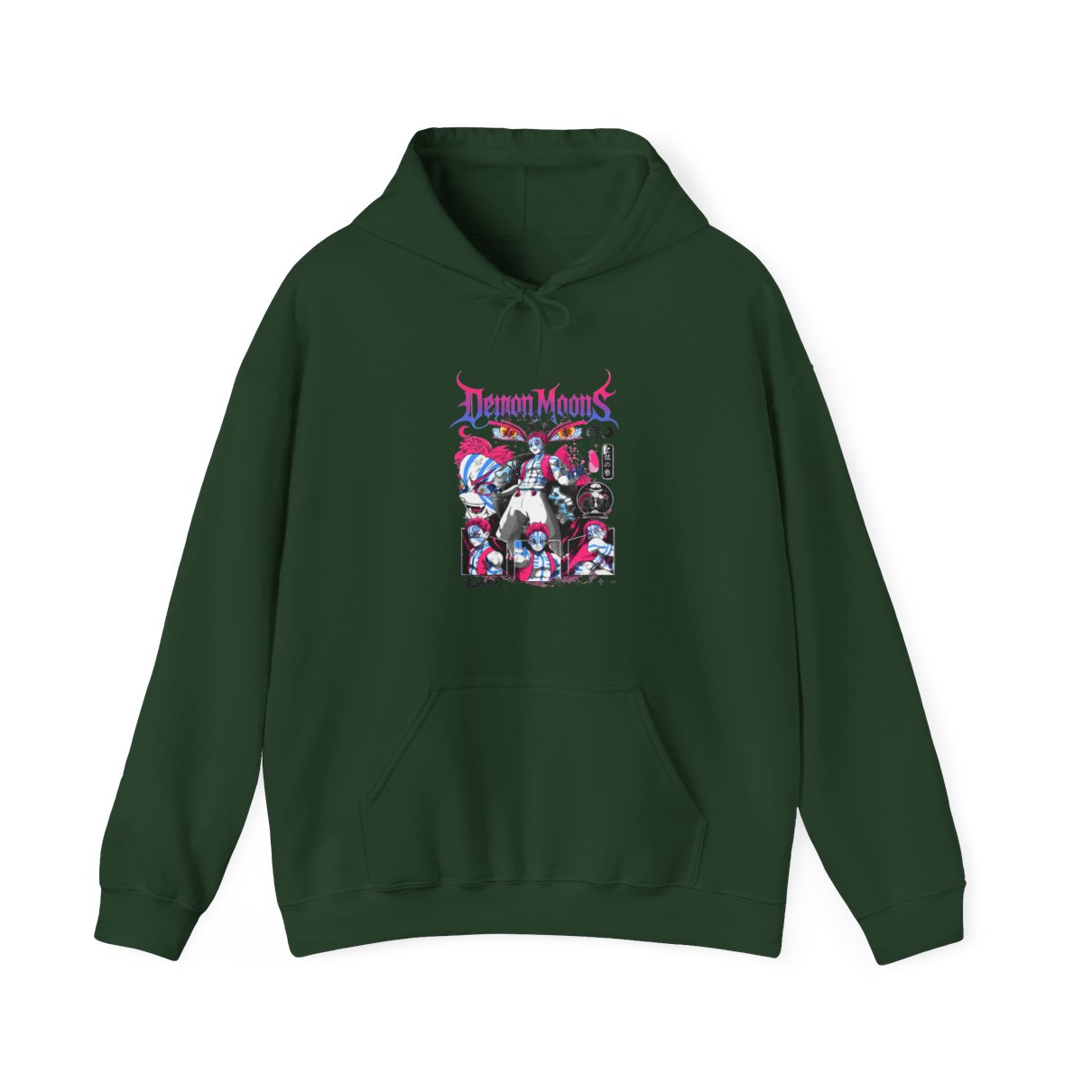 Akaza Demon Slayer Hoodie Upper Moon Rage Mark - alternate angle 5, merchandise